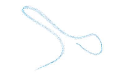 Hand drawn light blue pencil lines, circles, stripes and squiggly lines on a transparent background.