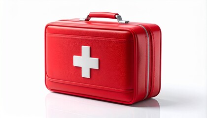 Obraz premium First aid kit isolated on white background high quality realistic