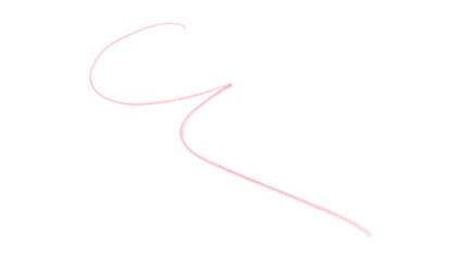 Hand drawn pink pencil lines, circles, stripes and squiggly lines on transparent background.