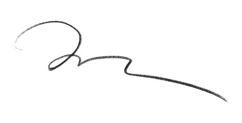 Hand drawn black pencil lines, circles, stripes and squiggly lines on transparent background.