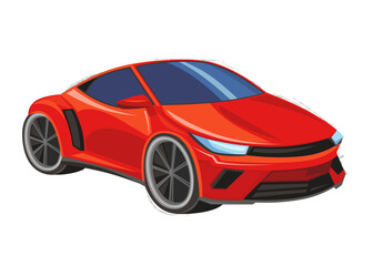 Cartoon street racing car vehicle on white background illustration for the children