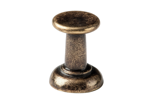 Antique-toned metal push pin