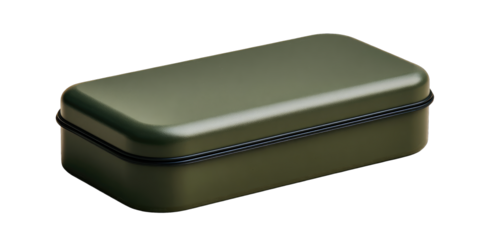 Olive green metal box