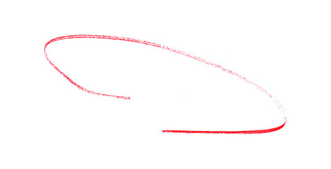 Hand drawn red pencil lines, circles, stripes and squiggly lines on transparent background.