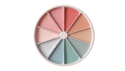 A circular palette of various pastel-toned shades