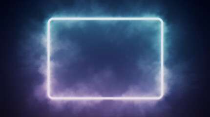A neon gradient frame glows around the edges on deep navy, leaving a clean center for text. Versatile for stories, reels and hero banners.