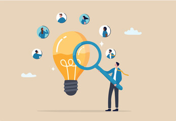 Capacity planning, resource management or efficiency analysis, demand provisioning, redundancy or utilization forecast, resource allocation concept, businessman magnify lightbulb capacity plan.