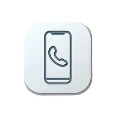 Square, light gray icon; smartphone with phone call symbol