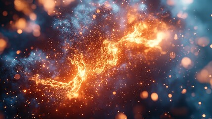 Obraz premium Igniting Flames Against a Luminous Background Representing Energy and Intensity in Motion