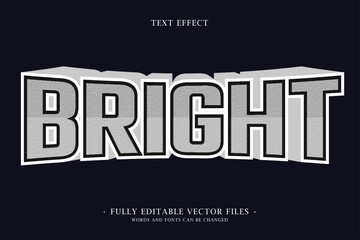 Bright Text Effect with 3D Style