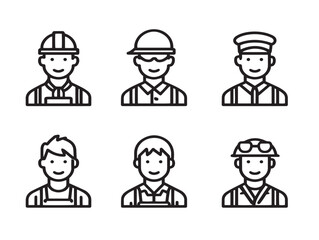 Professional Jobs and Professions Avatars in Elegant Thin Line Vector Artwork