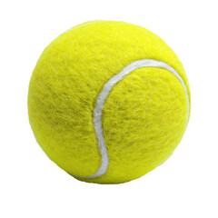 Vibrant yellow tennis ball with distinct white seams, perfect for sports design
