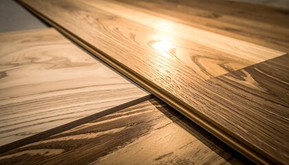 Close-up of wooden flooring samples