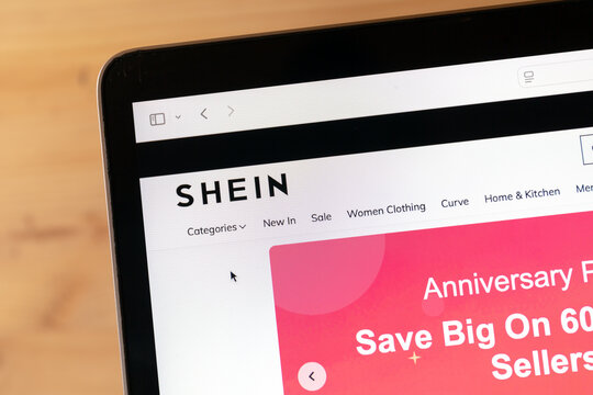 Ostersund, Sweden - Sep 24, 2025: Shein e-commerce website. Shein is a global e-commerce platform specializing in fast fashion.