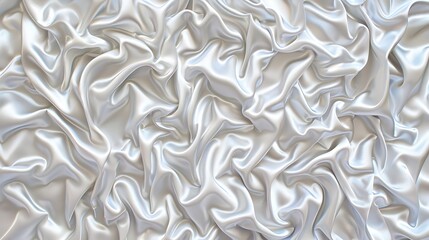 Elegant and Luxurious White Silk Fabric Texture with Soft Creases and Shimmering Surface for Fashion and Design Projects