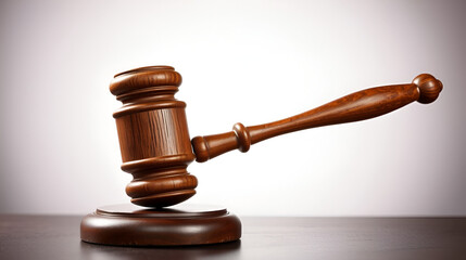 Wooden gavel isolated on transparent background