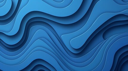 Abstract layered blue waves design for backgrounds, wallpapers, and textures in modern graphic design applications