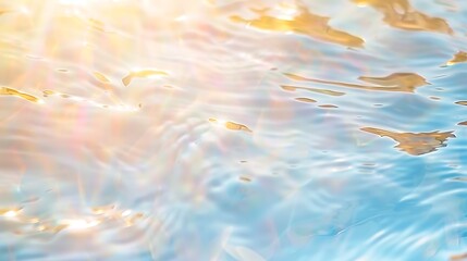 Soft Sunlight Reflections on Calm Water Surface with Gentle Waves and Beautiful Light Patterns in Pastel Tones