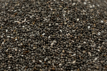 Macro Texture of Chia Seeds. Natural Grain Background.