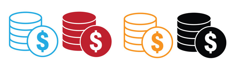 Money icon set illustration. Money sign and symbol