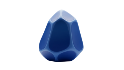 Dark blue gem,faceted, smooth, 3D model