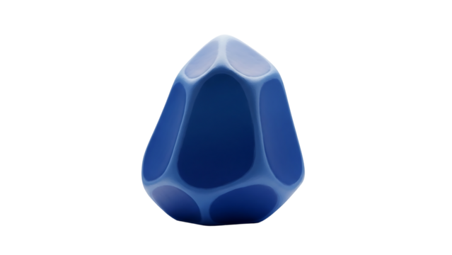 Dark blue gem,faceted, smooth, 3D model