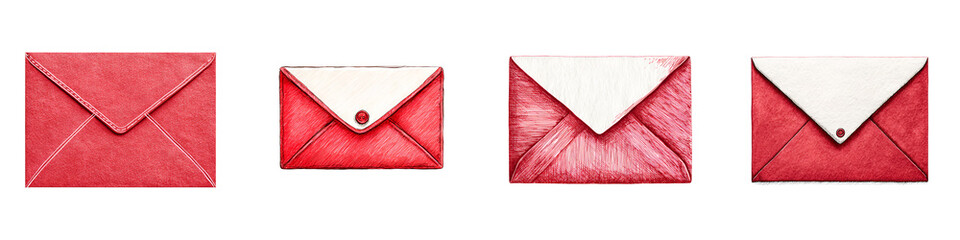 Four Red Envelopes: Symbol of Love, Communication, and Valentine's Day