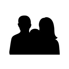 Silhouette of a family standing together, a symbol of unity and love