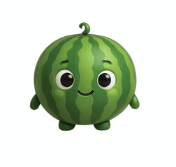 Adorable watermelon character with a sweet smile, perfect for summer designs, children's illustrations, and healthy eating campaigns. Fresh, fun, and vibrant!