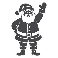 Santa Claus Waving Hello Silhouette Vector