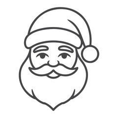 Classic Santa Face in Silhouette Style Vector