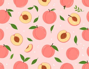 Peach pattern on a light pink background