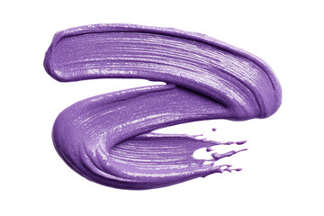 A swirling, textured smear of periwinkle-purple cosmetic cream or paint on a black background, showing glossy highlights and subtle brushstrokes