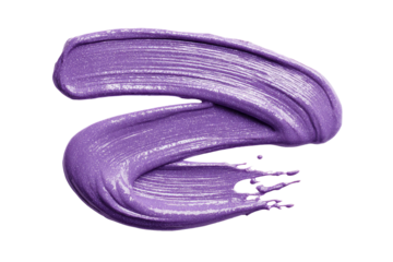 A swirling, textured smear of periwinkle-purple cosmetic cream or paint on a black background, showing glossy highlights and subtle brushstrokes