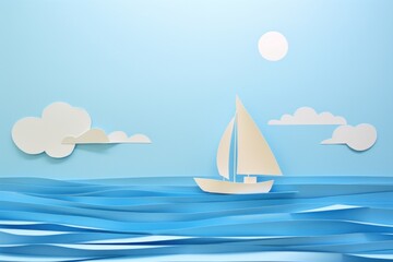 Obraz premium Ocean boat watercraft sailboat.