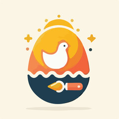 World Egg Day Logo with Chicken Silhouette in Egg Shape