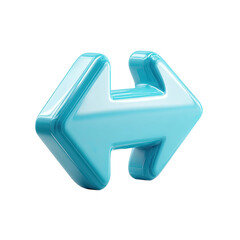 Two glossy, light-blue, 3D arrows pointing in opposite directions, intersecting at their centers