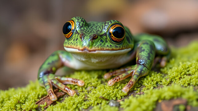 Mossy Frog, a species recognized for its unique appearance and commonly referred to as the Bug-eyed Frog