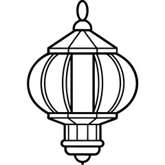 Fototapeta premium Golden cage with an antique light bulb inside, symbolizing freedom and old-world design