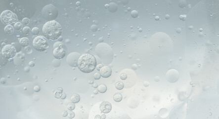 Abstract blue water oil bubbles background