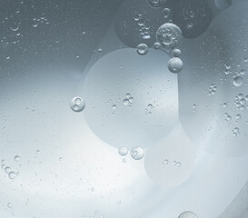Abstract blue water oil bubbles background