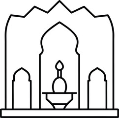 moroccan riad courtyard single line design