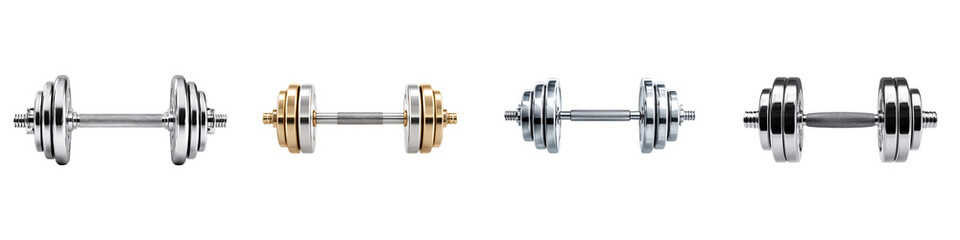 Dumbbell Collection Isolated on White Background
