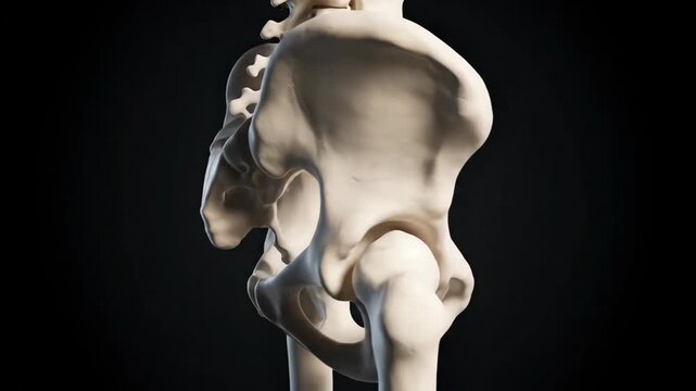 Human Pelvic Bone Illustration Showing the Os Coxae, Sacrum, Coccyx, and Pelvic Girdle Anatomy