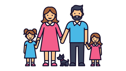 Happy Family Together: A heartwarming illustration of a family's bond, showcasing the love and connection between parents and their children, symbolising togetherness and the beauty of family life.