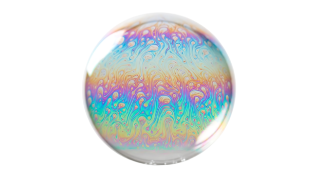 Colorful iridescent soap bubble