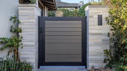Simple gate featuring neutral colors, smooth surfaces, and seamless functionality