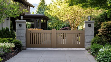 Simple gate featuring neutral colors, smooth surfaces, and seamless functionality