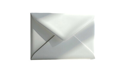 A pristine white envelope, sealed, lies flat, subtly lit, showcasing its smooth texture and crisp crease lines