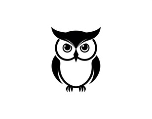 Obraz premium Simple black and white owl graphic (1)
